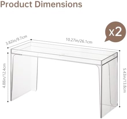 PAVSTINE 2 Pack Clear Medicine Cabinet Shelf Organizer (High) - Image 2