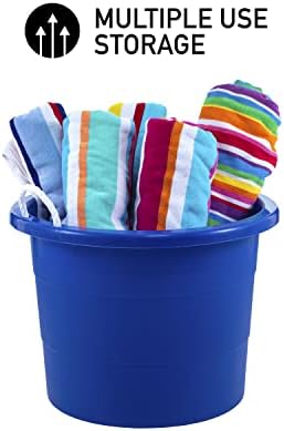 United Solutions Easy-Access Storage Rope Handle Tub, 19 Gallon, Blue, 2 Count (TU0335) - Image 5