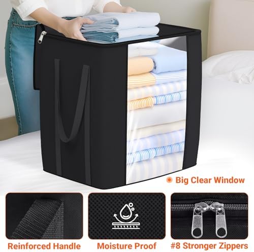 TasticTotes 120L Extra Large Blanket Clothes Storage Bags, Gray, 2 Pack - Image 4