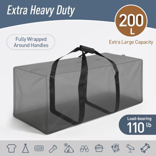 47" Sports Duffel Bag Extra Large Zippered Travel Luggage Moving Bag - Image 3