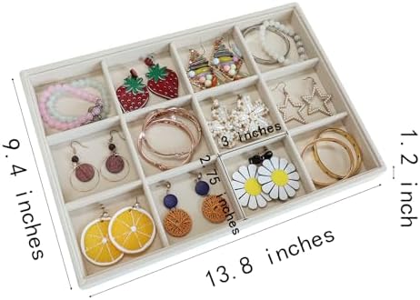 Stratalife 12 Grid Jewelry Organizer Tray, 13.8" x 9.4" x 1.2" (Pack of 3) - Image 5