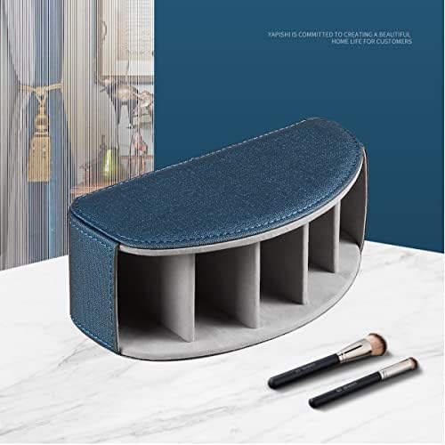 Remote Control Holder, Leather 5 Rooms Desk Organizer and Decorations for Living Room, Bedside Table Remotes Caddy for TV Controllers/ Makeup Brush Pen/ Office Stationery/ Art Supplies/ Eyeglasses - Image 5