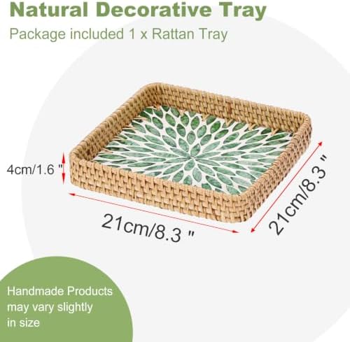 Key Basket Tray for Entryway Table, Decorative Small Wicker Tray - Image 3