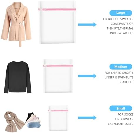Upgraded Coarse Mesh Laundry Bag - Wash Delicate Lingerie, Garment & Shoe Storage, Travel Essentials - Durable & Breathable，4Pcs, MIAETFH - Image 6