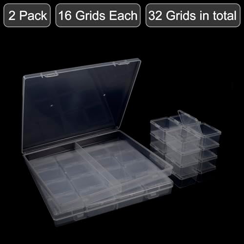 ZIIYAN Bead Storage Containers - 32 Clear Plastic Bead Organizer Boxes with Hinged Lid, Craft Organizers and Storage for Diamond Painting Art, Small Parts, Jewelry Charms - Image 2