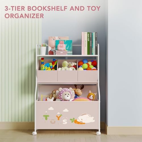 BBLIKE Toy Storage Organizer, Large Toy Box with Wheels for Boys and Girls - Image 2