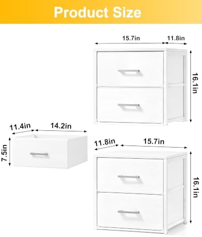 Fixwal Storage Drawers for Clothes, 2 Pack, 4 Drawers Stackable, 15.7" Wide - Image 3