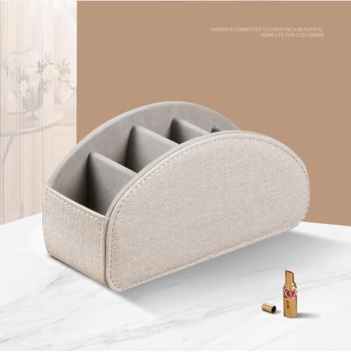 PU Leather TV Remote Control Holder/Caddy for Table with 5 Compartments - Image 4
