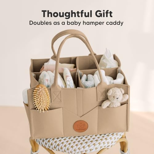 KeaBabies Baby Diaper Caddy Organizer with Handle, Portable (Taupe) - Image 6