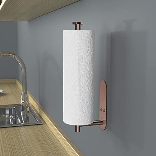 VAEHOLD Adhesive Paper Towel Holder Under Cabinet Wall Mount for Kitchen Paper Towel, Black Paper Towel Roll Holder Stick to Wall, Stainless Steel (Rose Gold, 2 Pack - Image 6