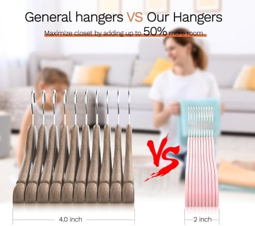 Pink Velvet Hangers 60 Pack, Slim Space Saving Suit Hangers for Closet Organizer, Rotating Silver Hook, Non Slip Clothes Felt Hanger Heavy Duty for Coat,Shirt, Pants, Camisole, Dress - Image 3