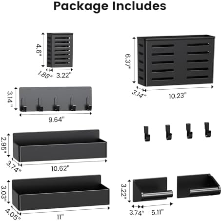 Mystozer Magnetic Spice Rack for Refrigerator Black, 6 Pack - Image 5