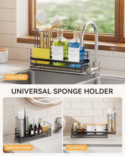 Yofidra Sponge Holder for Kitchen Sink, Sink Caddy with Stone Drying Mat, S - Image 4