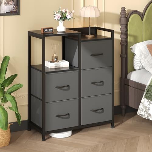 DUMOS Dresser for Bedroom, 5 Drawer Small Fabric Closet Dresser - Image 2