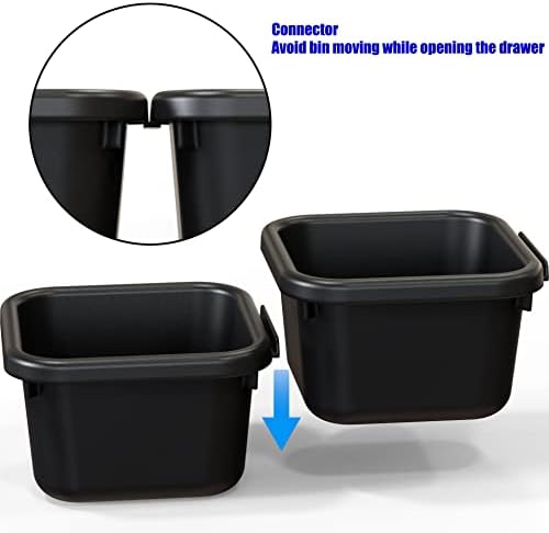 Simple Houseware Interlocking Desk Drawer Bins Organizer, 10 Packs, Black - Image 6