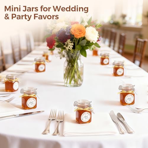 ComSaf Square Small Glass Spice Jars with Airtight Lids 4 oz 6 Pack Pantry - Image 6