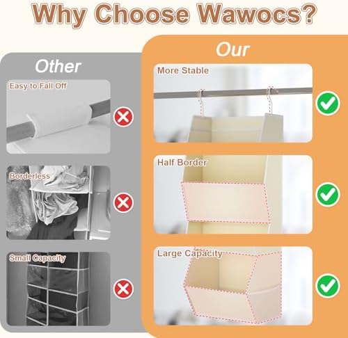 Hanging Closet Organizers and Storage for Kids Room Organization, 3 Tiers - Image 4