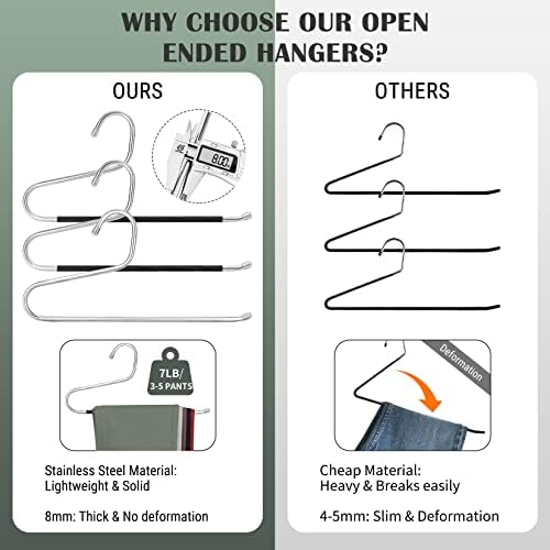 DOIOWN Open Ended Pants Hangers, Stainless Steel Jeans Hangers - Image 3