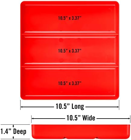 Ernst Tool Garage Organizer Tray, Red, 3-Compartments (Pack of 4) - Image 4