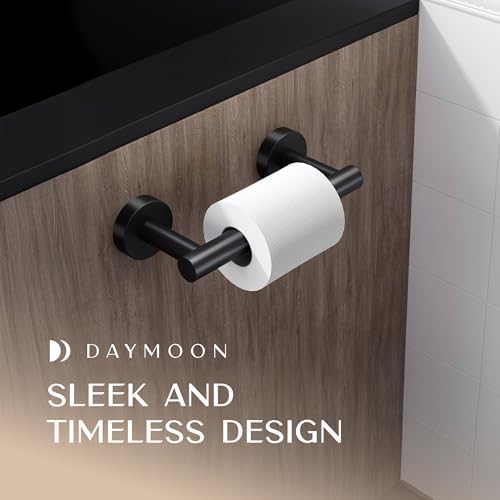 Day Moon™ - Matte Black Toilet Paper Holder Wall Mount - Modern Roll Holder - Image 3