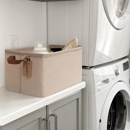 CHICVITA 30L Large Fabric Closet Baskets for Shelves, 4Pack, Brown - Image 5