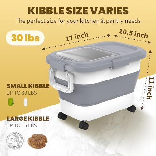 HOYTAMDA 20-30Lbs Rice Container,Collapsible Food Storage Container Wheels - Image 2