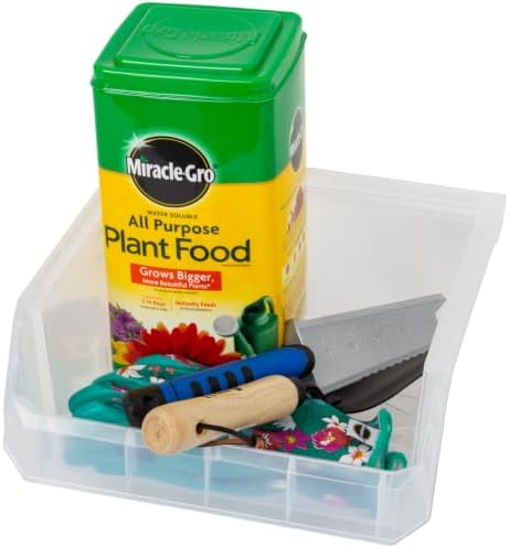 ReadySpace Medium-Wide Stackable Plastic Storage Bins, 4-Pack, Clear - Image 6