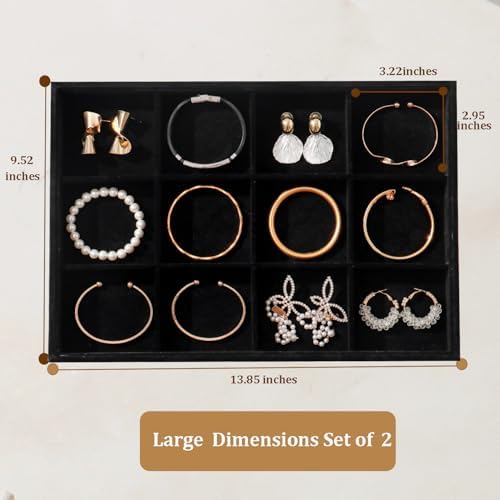 Large Velvet Jewelry Tray Display Drawer Inserts 2 Pack - Image 5