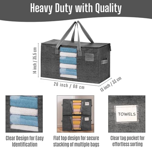 VENO Moving Bags, Wide Open Top, Clear Window, Gray, 6 Pack - Image 4