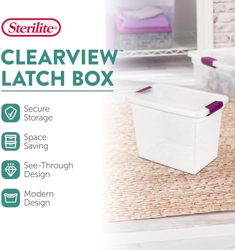 Sterilite ClearView Latch Boxes, Storage Bins with Lids, 27 Quart, 18-Pack - Image 3