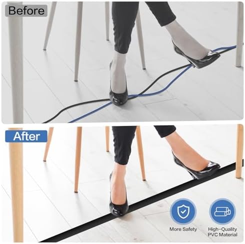 LSGCQ Floor Cord Cover Self Adhesive Cord Hider Floor Cable Management - Image 5