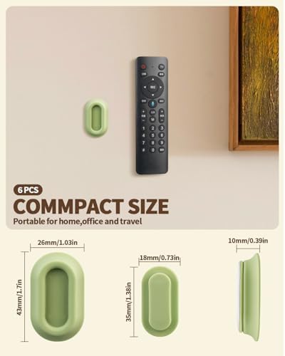 6 Pack Magnetic Remote Control Holder, Silicone, Self-Adhesive No-Drill - Image 2