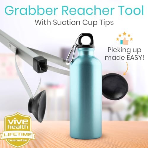 Vive Suction Cup Grabber Reacher 32" - Elderly Grab It Reaching Pickup Tool - Image 3