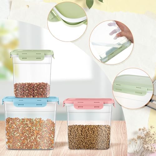 Patelai 6 Pcs Dog and Cat Food Storage Containers 2 Scoops, Pink,Blue,Green - Image 3