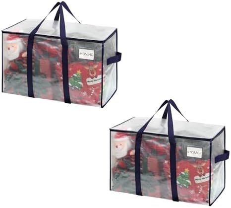 VENO 2 Pack Heavy Duty Moving Bags, Extra Large Storage Bags with Reinforced Handles & Strong Zippers, Foldable & Reusable Moving Box Alternative for Clothes & Dorm Storage by Veno