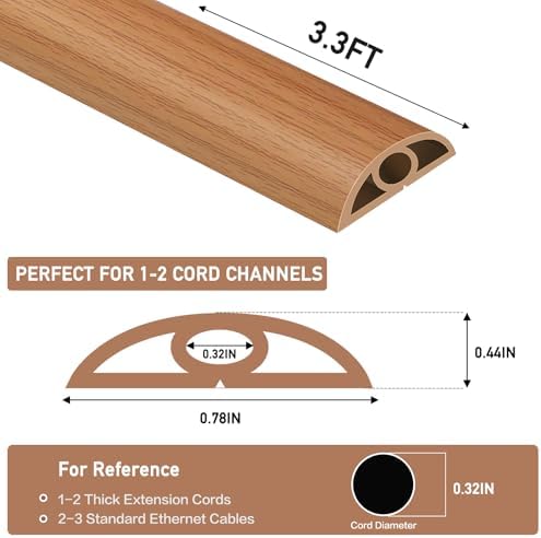 LSGCQ Floor Cord Cover Self Adhesive Cord Hider Floor Cable Management - Image 2