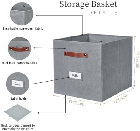 DECOMOMO Storage Bins, Cube Storage Bin with Labels - Image 3