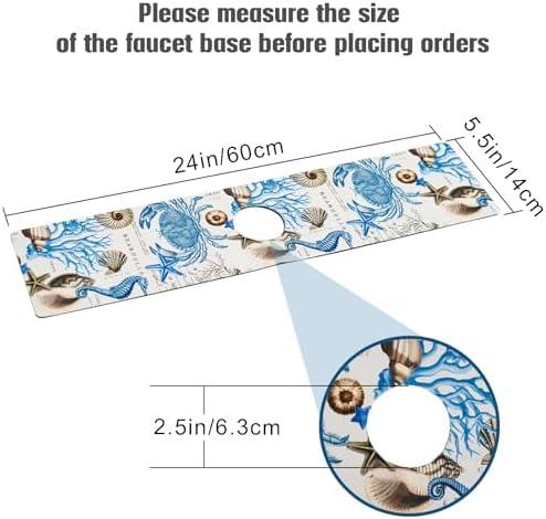 Sink Faucet Absorbing Mat, 2 Pack Drying Mat Around Faucet Sink Splash Guard Behind Faucet Sinkmat For Kitchen Bathroom Island Rv 24 * 5.5 Inch (60 * 14 cm) - Image 4