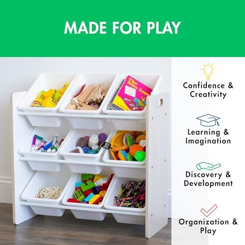Humble Crew Kids Toy Organizer with 9 Bins, 3 Tier Storage for Playroom - Image 5