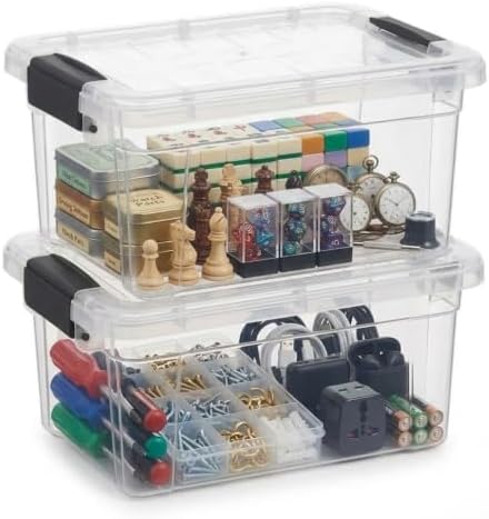 Superio 3.4 Quart Clear Plastic Storage Boxes with Lids, Stackable Organizer Containers, BPA-Free Storage Bins for Home, Office, School & Dorm, 2 Pack by Superio