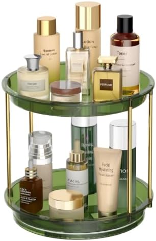 Rotating Makeup Organizer, Perfume Skincare Holder, 2 Tier 9 Inch, Green by Unknown