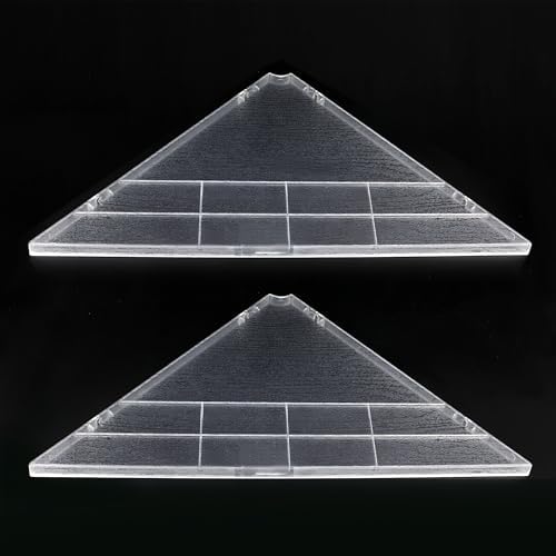 evron Corner Mounting Shelf Set of 2 – Easy to Install Floating Wall Shelves with Wood Grain Finish, Durable and Waterproof ABS Plastic for Kitchen, Bathroom, Living Room Home Décor (Clear) - Image 5
