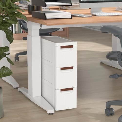 LOKO 3-Drawer Narrow Storage Cabinet, Slim Rolling Cart (7.5"x16.5"x22.5") - Image 5