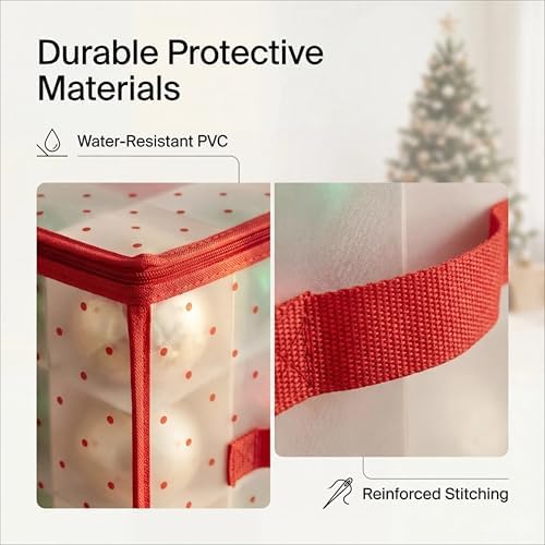 Christmas Tree Ball Organizer Ornament Storage Containers，Ornament Storage Box Hard Plastic Containers 64 Holiday Ornaments - Image 4