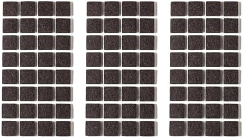 Furnigear Felt Furniture Pads for Hardwood Floors - Self Adhesive Chair Felt Pad, Floor Protector for Furniture Feet, Furniture Sliders Moving Furniture Smoothly, Anti Scratch 96 Pcs 3/4" Square Brown by Furnigear