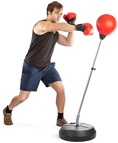 Tech Tools Punching Bag with Stand Adjustable Boxing Speed Bag Teens Adults by Tech+Tools