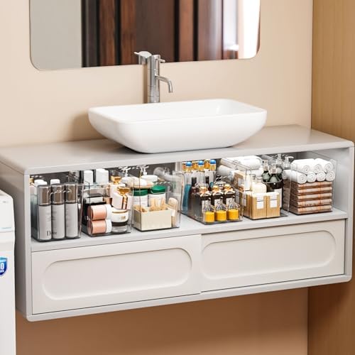 6 Pack Plastic Clear Bins for Organizing- With Handle -11″ Large Pantry Organizer Bins for Shelves Snack,Food or Cleaning Supplies,Fridge Organizers and Storage,Acrylic Kitchen Storage Containers - Image 4