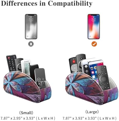 PU Leather Remote Control Holder TV, Remote Caddy for Table 5 Compartments - Image 4