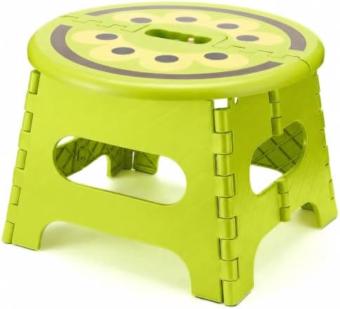 ACSTEP 9 Inch Cute Folding Step Stool for Kids, with Handle, Kiwi Green by ACSTEP