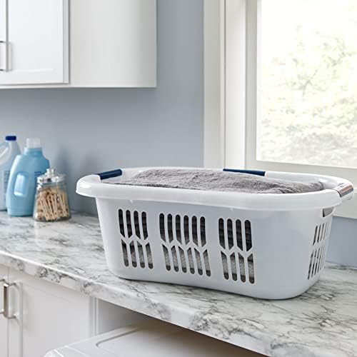 Rubbermaid Laundry Basket XL Hip-Hugger Basket 2.1-Bushel White Laundry Storage/Bathroom/Bedroom/Home Closet - Image 5